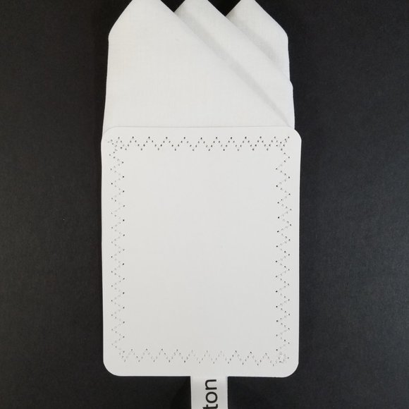 NEW White 100% Cotton Pre-Folded Pocket Square Handkerchief Insert - Picture 3 of 8
